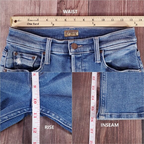 Mother Womens Size 27 The Tomcat Play Like A Pirate Straight Leg Jean Distressed - Picture 16 of 16